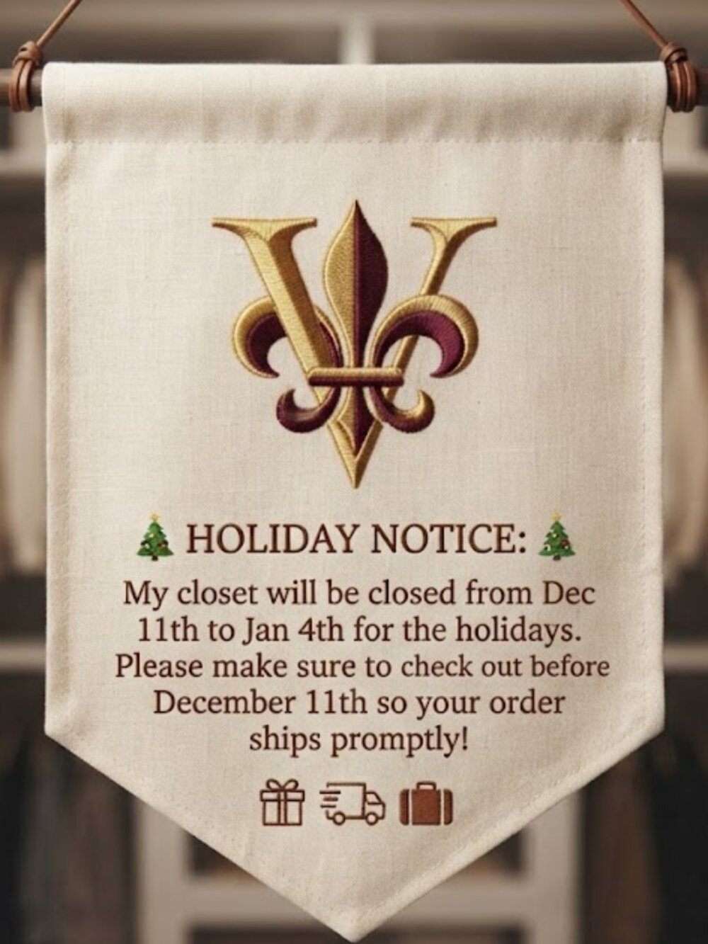 🎄 Holiday Notice: Dec 11 - Jan 4 🎄